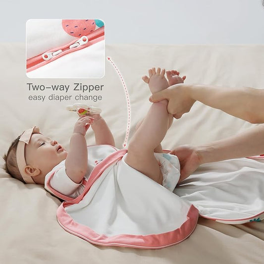 1.0 Tog 2.5 Tog Baby Sleep Sack, 100% Cotton Baby Sleeping Bag 3-24M, 2-Way Zipper Baby Wearable Blanket