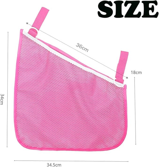 Alovexiong 2 Pack Universal Stroller Organizer Bag, Side Sling Cargo Stroller Net, Non-Slip and Adjustable Straps Storage Mesh Bag for Baby Accessories, Mesh Cargo Net for Stroller Storage - Pink