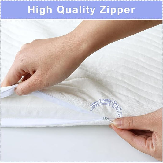 Baby Bassinet Mattress Pad 15" x 30" x 1", Waterproof Oval Replacement Topper with Removable & Washable Mattress Cover Fit for Dream On Me Lacy/Snoo/Moses Basket Baby Bassinet