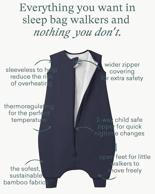 PurComfy Supersoft Toddler Sleep Sack with Feet 1.0 TOG Premium Bamboo Viscose Sleep Bag Walker with Legs 12-18-24-2t-4t-5t