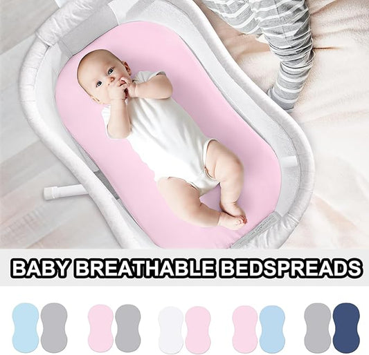 2Pcs Soft Breathable Crib Fitted Sheet Set for Bassinet Rotation Sleeper Newborns Baby Mattress Protectors Sleeves