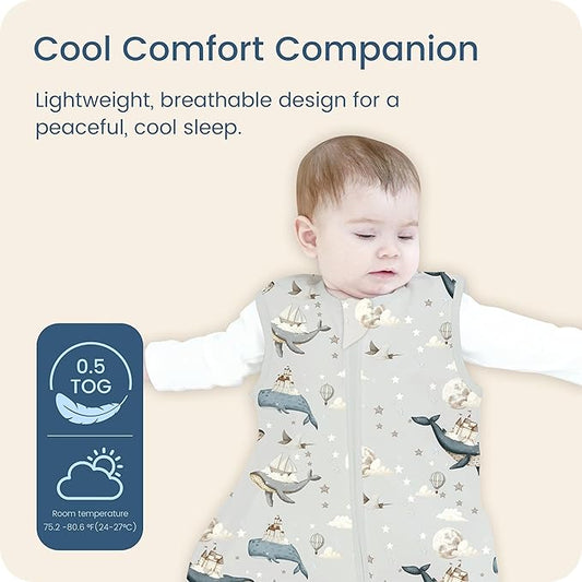 Toddler Sleep Sacks 2T-3T-4T, 0.5 TOG Light Summer Wearable Blankets, Extra Long XL Sleeping Bags, 2 Pack
