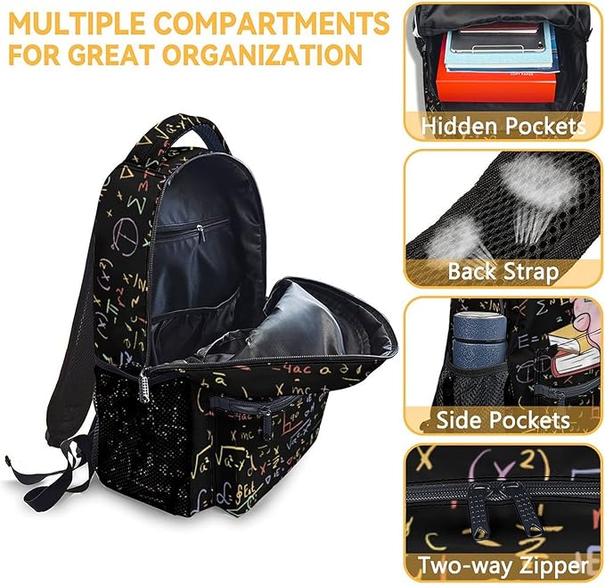 Mercuryelf Axolotl Boys Girls Backpack with Lunch Box Set, 3 in 1 School Travel Backpacks Matching Combo, Black Cute Bookbag and Pencil Case Bundle