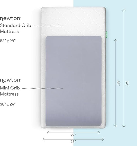 Newton Baby Fitted Mini Crib Sheets (2-Pack) | Organic Muslin Cotton, Breathable & Soft Baby Sheets, Washable Baby Mattress Sheets, Fits Mini Crib Mattresses 24" x 38", Twilight Grey
