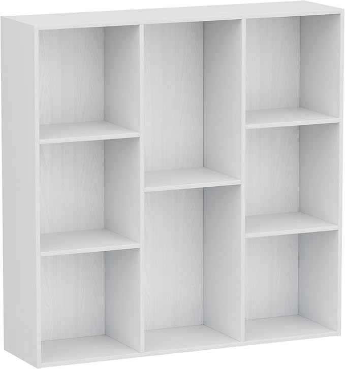 Jpiziso 8 Cube Storage Organizer, Wooden Cube Shelves with Closed Back Panel, Reversible Bookcase, Cubes Closet Organizer for Home, Living Room, Kids Room, Office, Bedroom, Study, Hallway
