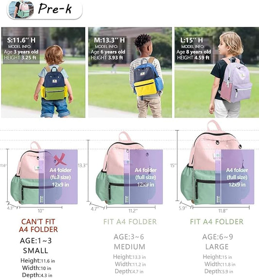 Preschool Toddler Backpack For Boys Girls, School Mini & Travel, Small Kids Child Backpacks, Kindergarten Elementary bag, 11.6" H