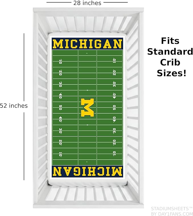 STADIUMSHEETS Day1Fans Officially-Licensed Fitted Crib Sheet (Michigan Wolverines)