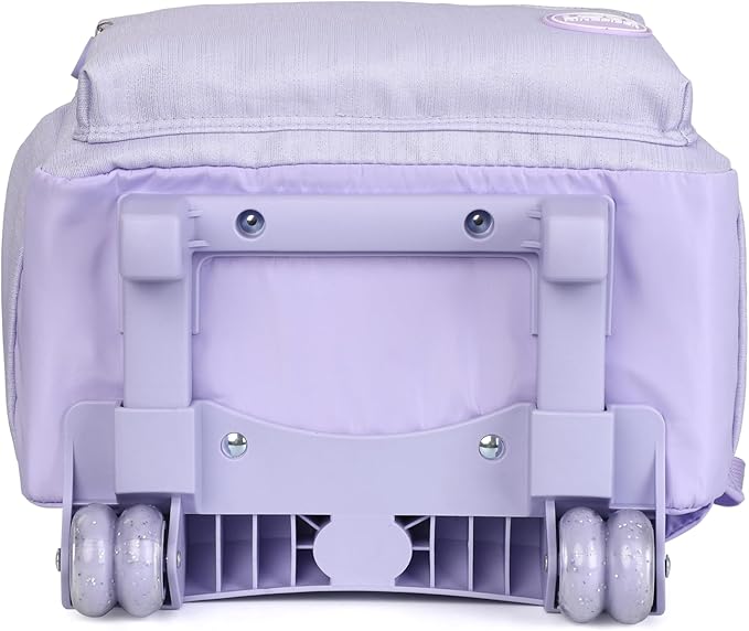 kingdisen Adult extra Large Kids Rolling Backpack with Lunch Box 3pc Set (STAR HEART PURPLE)