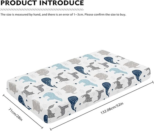 Constallations on Night Starry Sky Fitted Crib Sheet Space Planet Baby Crib Sheet Fit Standard Crib and Toddler Mattress,Crib Mattress Sheets for Boys Girls 28"x52"