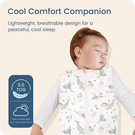 Toddler Sleep Sacks 2T-3T-4T, 0.5 TOG Light Summer Wearable Blankets, Extra Long XL Sleeping Bags, 2 Pack