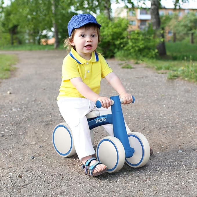 SEREED Baby Balance Bike for 1 Year Old Boys Girls 12-24 Month Toddler Balance Bike, 4 Wheels Toddler First Bike, First Birthday Gifts