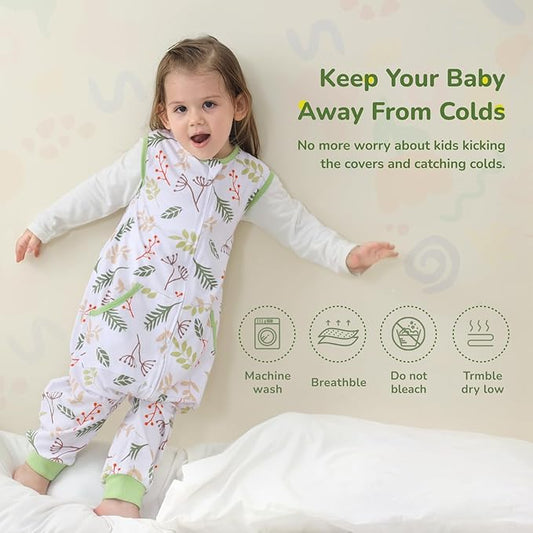 2 Pack Sleep Sack with Legs, Baby Wearable Blanket, 0.5 TOG Toddler Sleeping Sack with Feet Sleep Sacks (Planet, 12M-2T)