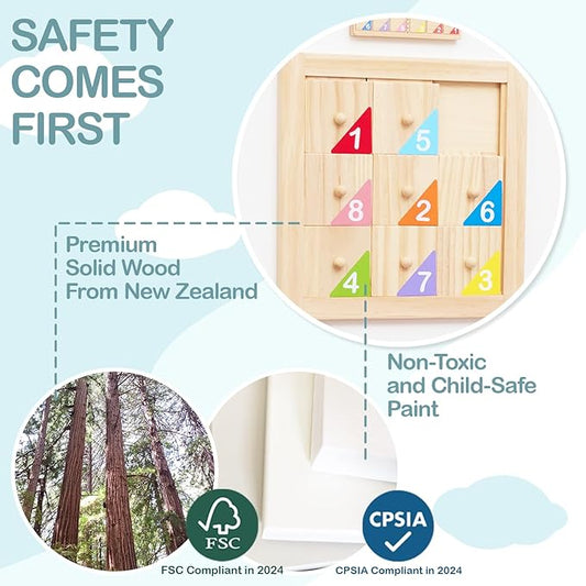Monläurd® Cloud Montessori Busy Board, Sensory Board, Wooden Toys, Wall Toys, Boys and Girls 6M+