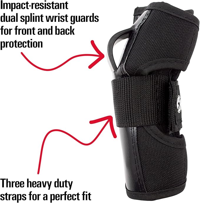 Bont Skates– Junior/Kids Triple Pad Protection Set with Knee Pads, Elbow Pads and Wrist Guards