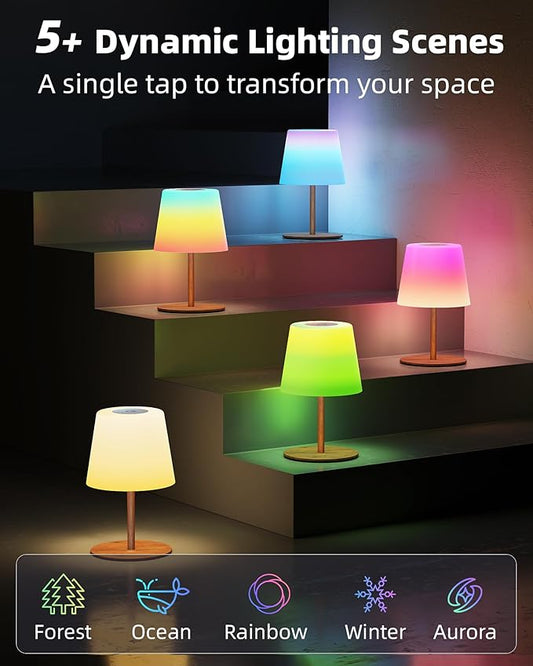 EZVALO Valentines Day Gifts for Her, RGB Color Changing Shower Lamp, 83 Scene Modes, IP65 Waterproof Rechargeable Cordless LED Light for Bathroom, Spa-Like Shower, Patio, Camping, Home Decor, 1Pcs