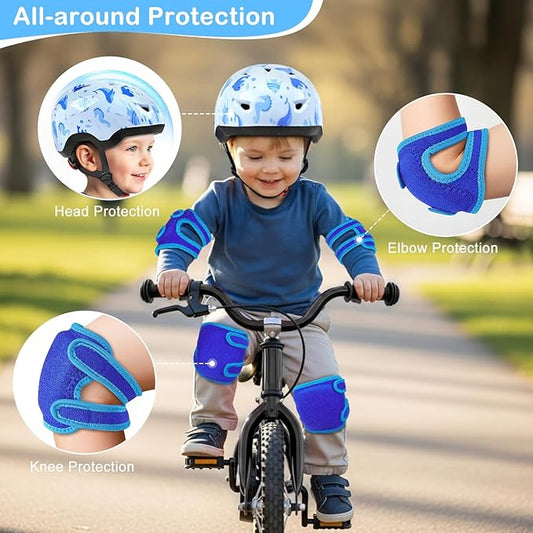 Toddler Helmet, Baby Infant Bike Helmet with Toddler Knee Pads and Elbow Pads Set for Kids 1-3 Years, Adjustable Baby Bike Helmets for Scooter Bicycle