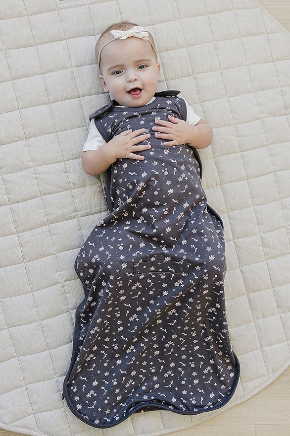 Ecolino Organic Cotton Baby Sleep Sack - 2-Way Zipper Baby Wearable Blanket - Infant to Toddler Sleeping Bag Sack - 2 Months - 2 Years - Small Flower
