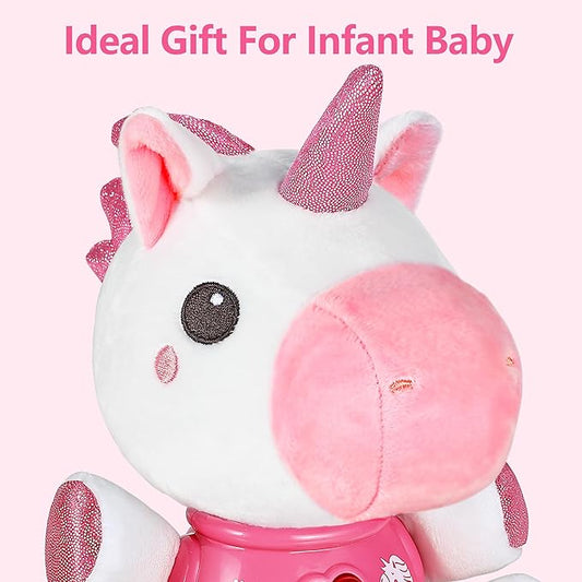 iPlay, iLearn Baby Unicorn Musical Toys, Newborn Girls Gift, Soft Unicorn Plush Stuffed Animal, Infant Light Music Time, 1st Birthday Stocking Gift Stuffer for 0 1 2 3 6 9 12 18 Month 1-3 Yrs Toddlers