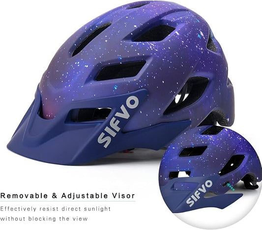 Kids Helmet, SIFVO Kids Bike Helmet Boys and Girls Bike Helmet with Cool Visor Helmet for Kids 5-14, Kids Bike Helmets Youth Bike Helmet Adjustable & Lightweight 50-57cm