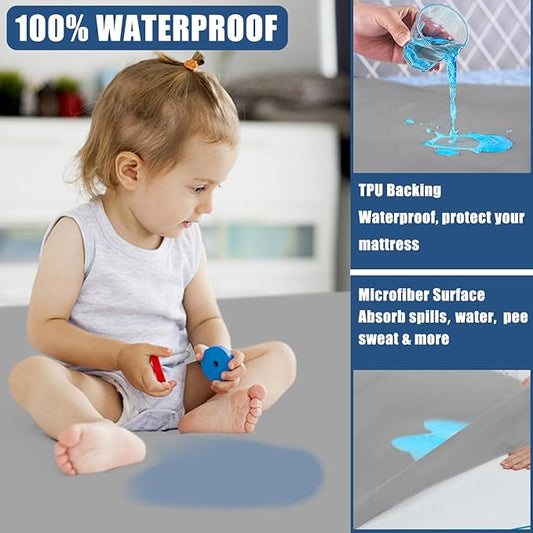 Waterproof Mattress Protector Twin Size, Breathable Mattress Cover, Fitted Deep Pocket Mattress Pad Cover Stretches up to 21 Inches, Soft Noiseless Bed Cover