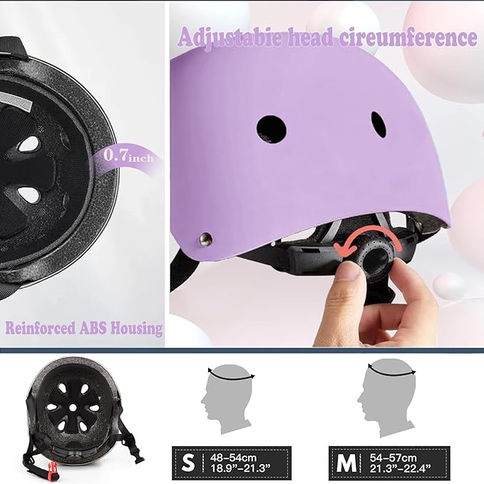 Kids Helmet,Toddler Skateboard Helmets for Ages 2-3-5-8-14 Years Boys Girls with Knee and Elbow Pads Wrist Guards fit Roller Skates,Skateboarding,Skating Scooter Adjustable Kids Helmet