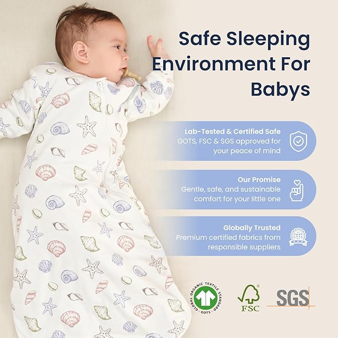 kaiya baby Unisex Sleeping Bag for Babies and Toddlers 2.5 Tog Sleep Sack, Long Sleeve Sleep Sack, Wearable Blanket Baby