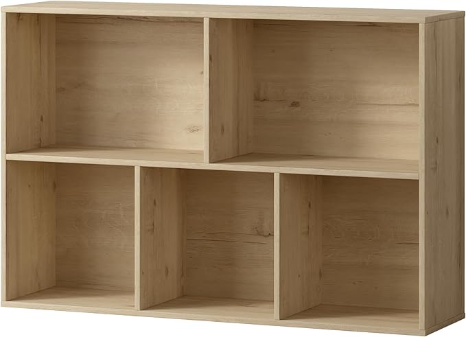 Jpiziso 5 Cube Storage Organizer Bookshelf, Closed Back Display Bookcase, Reversible Bookcase, Cubes Closet Organizer for Home, Living Room, Kids Room, Office, Bedroom, Study, Hallway