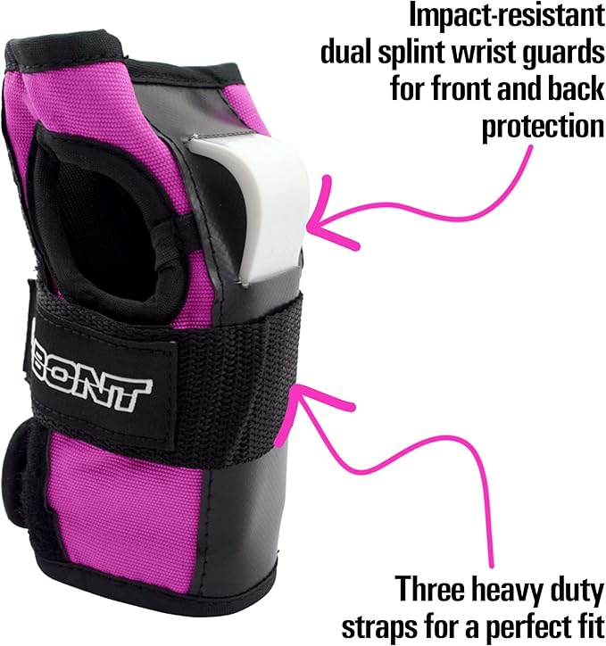 Bont Skates– Junior/Kids Triple Pad Protection Set with Knee Pads, Elbow Pads and Wrist Guards