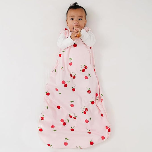 Ecolino Organic Cotton Baby Sleep Sack - 2-Way Zipper Baby Wearable Blanket - Toddler Sleeping Bag Sack - 18-36 Months - Cherry