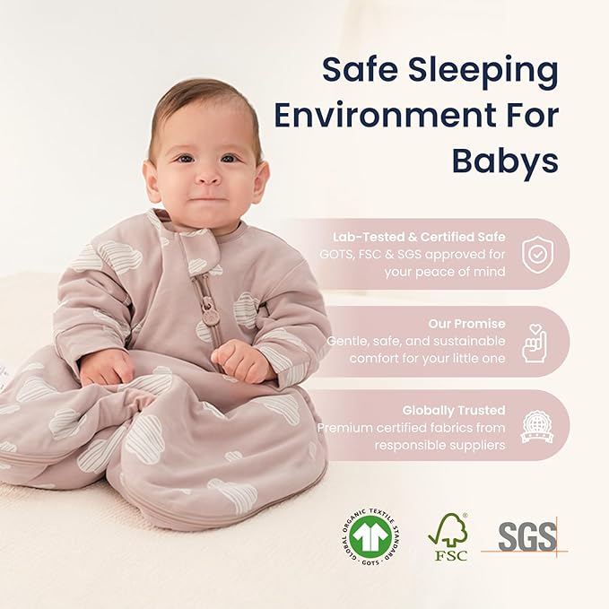 kaiya baby Unisex Sleeping Bag for Babies and Toddlers 1.0 Tog Sleep Sack 18-36 Months, Baby Sleep Sack, Newborn Sleep Sack, Wearable Blanket Baby, One Piece with Sleeves, Gifts for Baby, Pink
