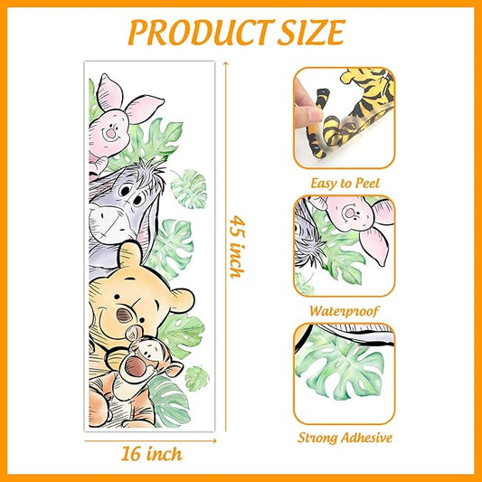 Winnie Wall Stickers for Kids, Winnie Character Wall Stickers, The Pooh Party Decorations, Winnie Removable Stickers for Baby Kids Nursery Children Room Bedroom Living Room Playroom Wall Decoration
