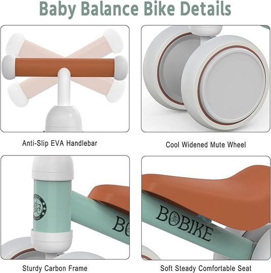 Baby Balance Bike Toys for 12-36 Months Kids Toy Boy Girls Gifts Toddler Best First Birthday Gift Children Walker No Pedal Infant 4 Wheels Bicycle (Light Green)