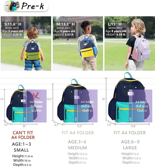Preschool Toddler Backpack For Boys Girls, School Mini & Travel, Small Kids Child Backpacks, Kindergarten Elementary bag, 11.6" H