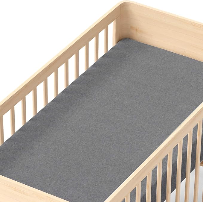 Baby Fitted Crib Mattress Sheets 2 Pack by Cuddly Cubs | Toddler Bed Sheets | Heather Grey Crib Sheets Set for Boy or Girl | 100% Stretchy Jersey Cotton…