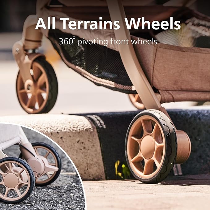 Pika Baby Stroller – Lightweight, Compact, Auto-Folding Design with Adjustable Footrest, UV Canopy, Mesh Window, and Travel Friendly – Perfect for Newborns to 55 lbs
