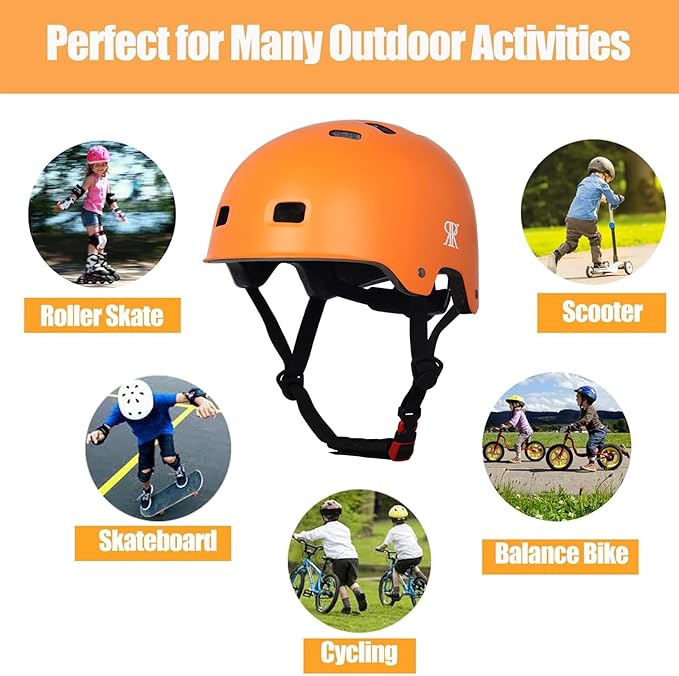 Youth Kids Bike Helmet, Skateboard Bicycle Helmet for Age 5-8-10-12-14 Teen Boys Girls Adjustable and Multi-Sport for Scooter Roller/Inline Skate