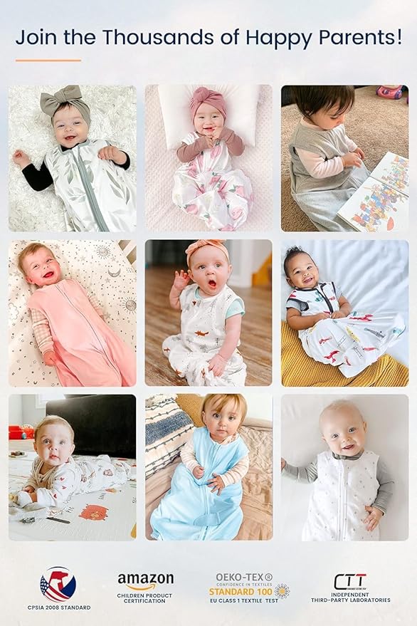 TotAha Light Sleep Sack, Stretchy, Soft, Cozy Wearable Blanket Sleep Bag with 2-Way Safe Zippers for 0-6-12-24 Months 0.5 TOG