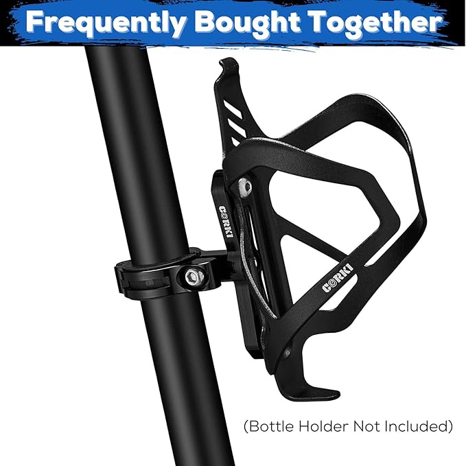 Corki Cycles Bike Water Bottle Holder Adapter Mount on Handlebar and Seatpost for Mountain Road E-Bike Gravel Bicycle Aluminum Alloy