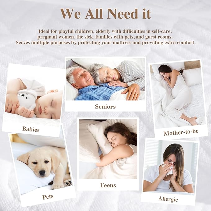 Twin Size Waterproof Mattress Protector Cooling Mattress Pad Mattress Cover, Extremely Cozy Bed Cover 3D Air Fabric Smooth Soft Noiseless Washable, 5''-18'' Deep Pocket