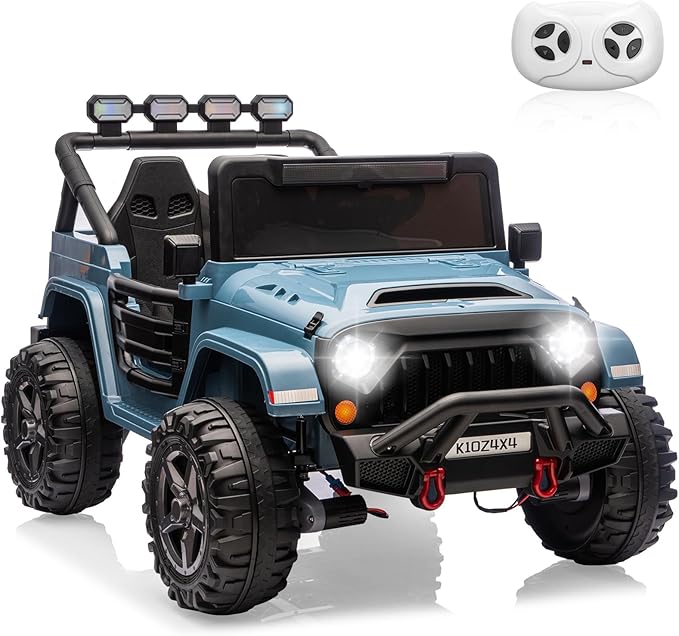 24V Ride on Toys for Big Kids, 2 Seater Ride on Cars with Remote Control, Ride on Truck w/ 4-Wheeler Suspension, 3 Speeds, Led Lights, Bluetooth Music Player