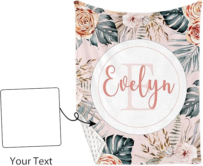 Personalized Baby Crib Bedding Set: 4 Piece Custom Bohemian Flowers Crib Bed Set with Name, Nursery Bedding Set for Baby Girls, Newborn Boys Crib Sets, Crib Bedding Custom Gift, Crib Sheet