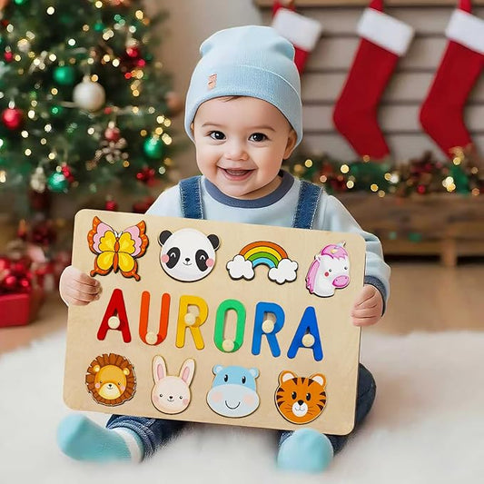 Name Puzzle for Kids Personalized,Custom Name Puzzle The First Gifts for Boys and Girl, Personalized Wooden Puzzles for Toddlers