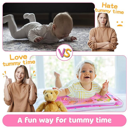 Tummy Time Water Mat for Girl, Baby Girl Toys for 0, 3, 6, 9, 12 Months, Baby Girl Gifts, Develop Sensory Toys Kids' Indoor Climbers & Play Structures