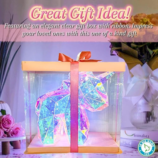 In His Name LED Unicorn Night Light for Girls & Kids - Colorful Magical Lamp for Girls Room - Premium Bedside Lamp & Cute Night Light for Toddlers - Unique Teen Display Gifts Spring Summer Decor