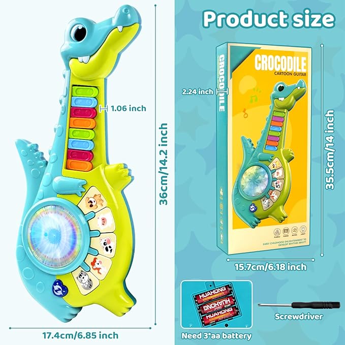 Marstone Toddler Toys for 1 Year Old Boy Gift: Baby Girl Musical Toys 12-18 Months, Educational Piano Guitar for Toddlers 1-2 with Animals and Sounds, 1st First Birthday Gifts for Kids