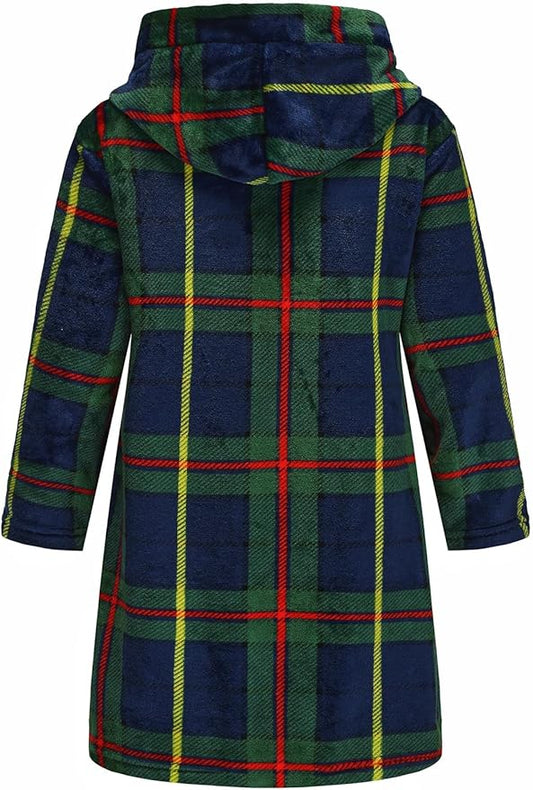 Girls Fleece Hooded Robe Warm Sleepwear for Toddler Kids Soft Fuzzy Bathrobe Gifts