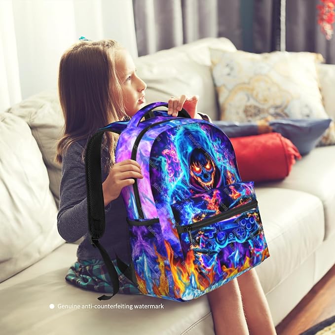 Nebcog Boys Backpack For Kids School Backpack For Boys Children Game Bookbag Teens Elementary Middle School Backpacks for Boy 6-18 Waterproof Lightweight 17 Inches Travel Back Pack