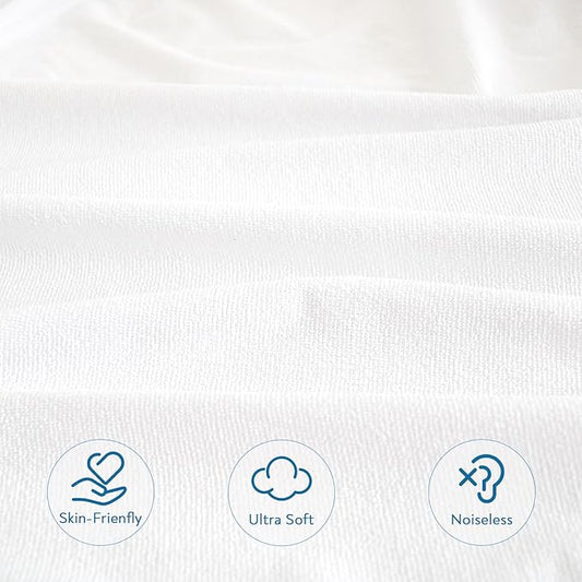 Full Size Mattress Protector Waterproof Mattress Topper Pad Cover Fitted Bed Sheets Full up -14'' Terry Super Soft & Breathable & Noiseless Mattress Protector Machine Washable