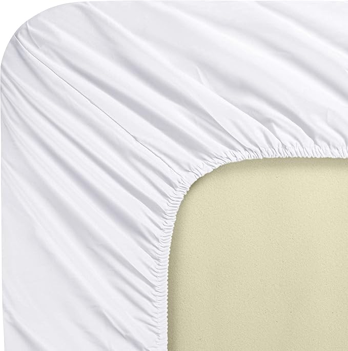 FLXXIE 2 Pack Microfiber Fitted Crib Sheets, Super Soft and Cozy Toddler Fitted Sheets for Standard Crib and Toddler Mattresses, 28x52, White