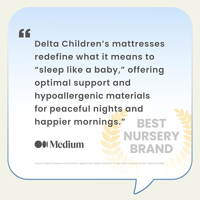Delta Children Spring Breeze Mattress - Breathable Baby Crib & Toddler Mattress with Cloud Core - Machine Washable Cover - GREENGUARD Gold – Waterproof